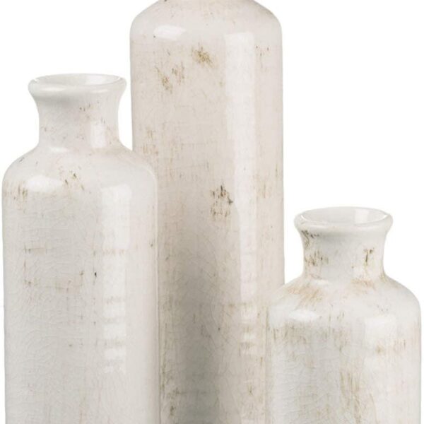 White Ceramic Vase Set, Farmhouse Decor, Home Decorative Vase, Vases For Your Kitchen, Bedroom, Office, Living Room, Bathroom, & Shelf Centerpiece Table Decorations