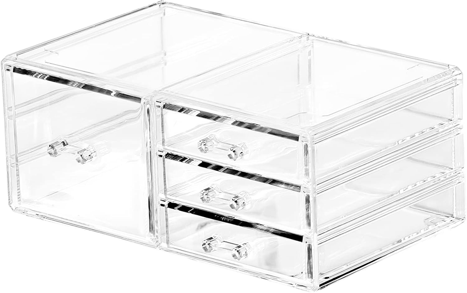 Acrylic Clear Stackable Storage Bins,Plastic Storage Organizer and Small Drawer Organizer With 4 Drawers for Make Up,Skincare Product,Craft,Beauty and Desktop Drawers Organizer Storage