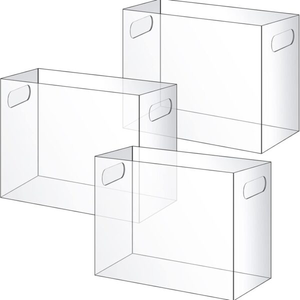 3 Pcs Acrylic File Organizer Acrylic Desktop File Box with Handle Hanging Folder Clear Holder Filing Box for Office Home School Letter Size Folder Storage, 12 2 x 5 5 x 9 4 Inch