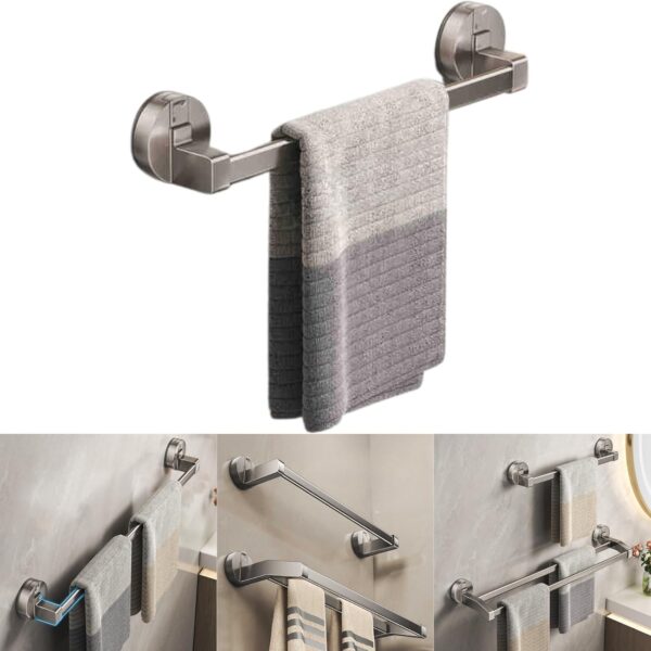 Suction cup bathroom towel rack