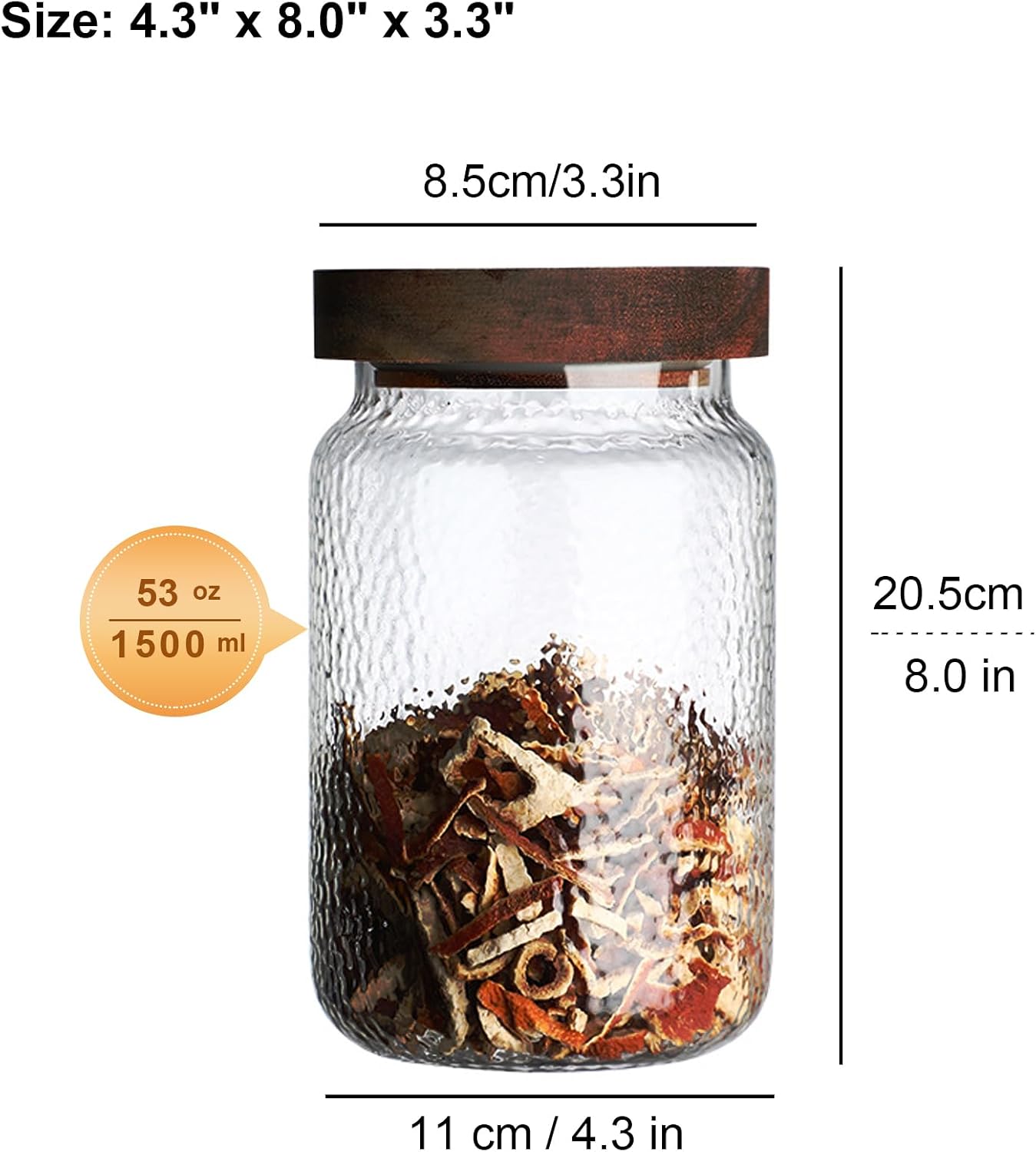 Glass Coffee Jars With Lids 51 oz Clear Jar With Wood Lid Decorative Glass Storage Jars Container Canister for Food Sugar Coffee Bean Candy Cookie 1500ml Image 2