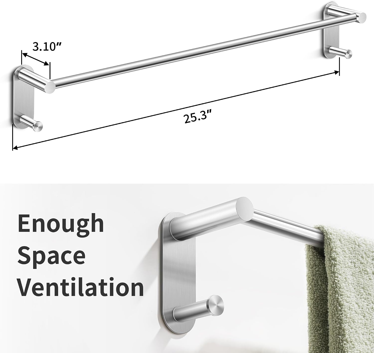 Self adhesive towel bar Image 2