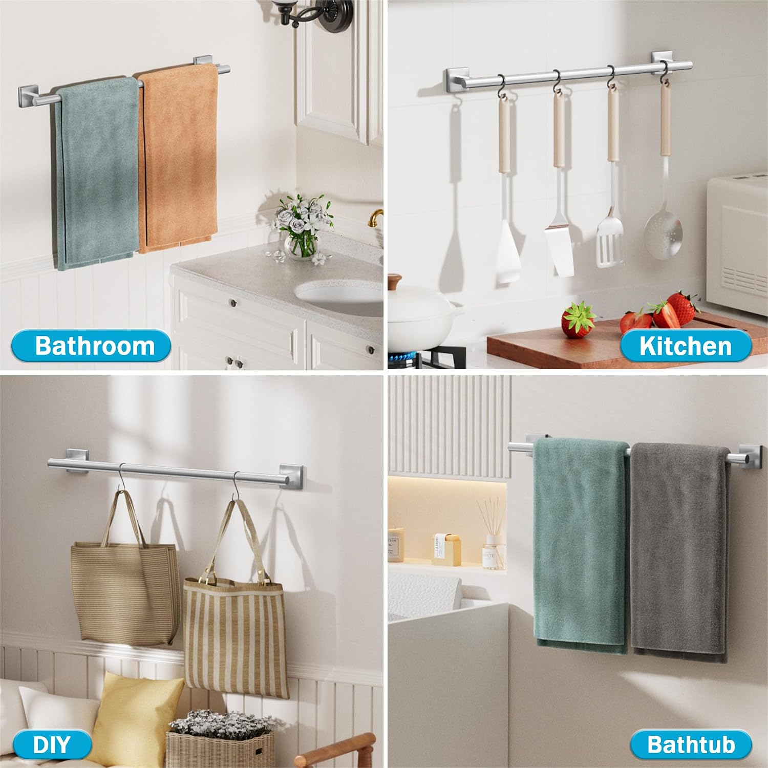 Bathroom single towel bar Image 2