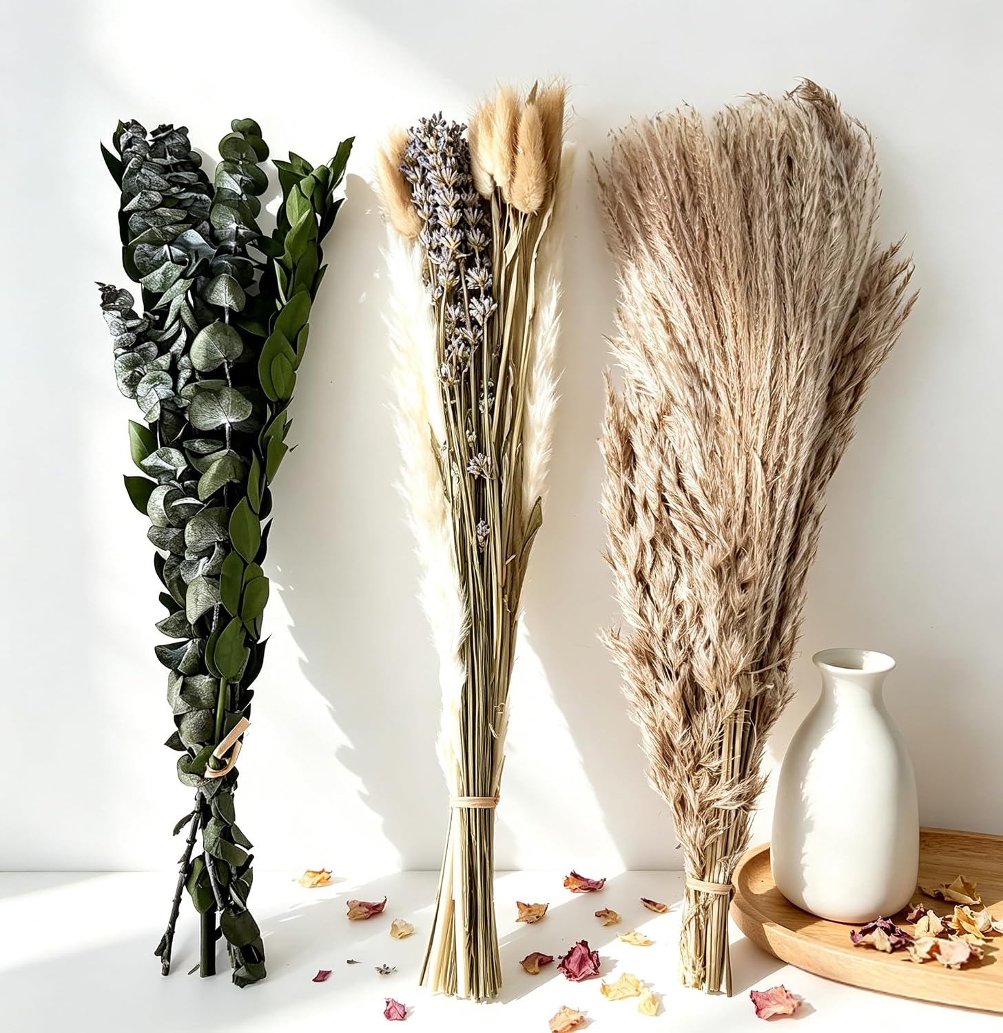 Dried pampas grass and eucalyptus bouquet