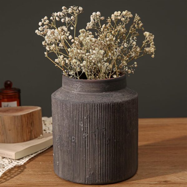Farmhouse Vase for Home Decor, Terracotta Vase, Rustic Vase, and Vintage vase  Vintage Flower Vase Suitable for Home Decor, Living Room, Shelf Decor, Dining Table Decor, 6 1IN 